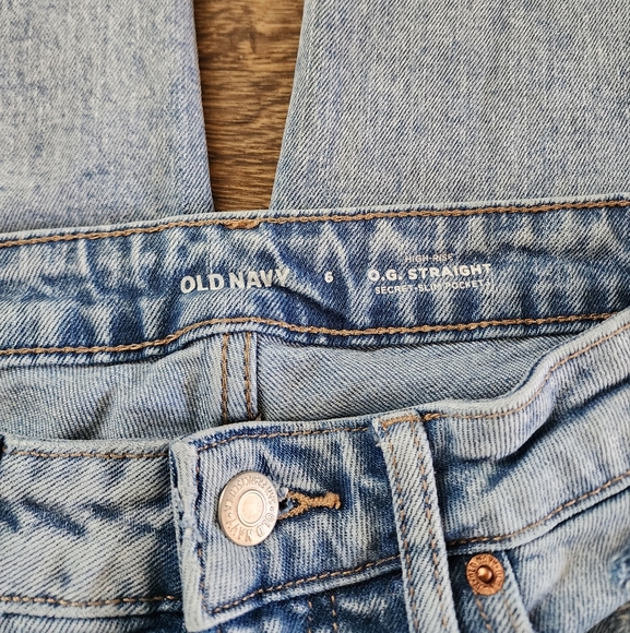 Old Navy Blue OG Straight Jeans Vintage Wash - Picture 3 of 4